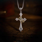 Vintage Gothic Crown Cross Pendant Necklace for Men | Electroplated Thai Silver Style Retro Hip-Hop Streetwear Jewelry