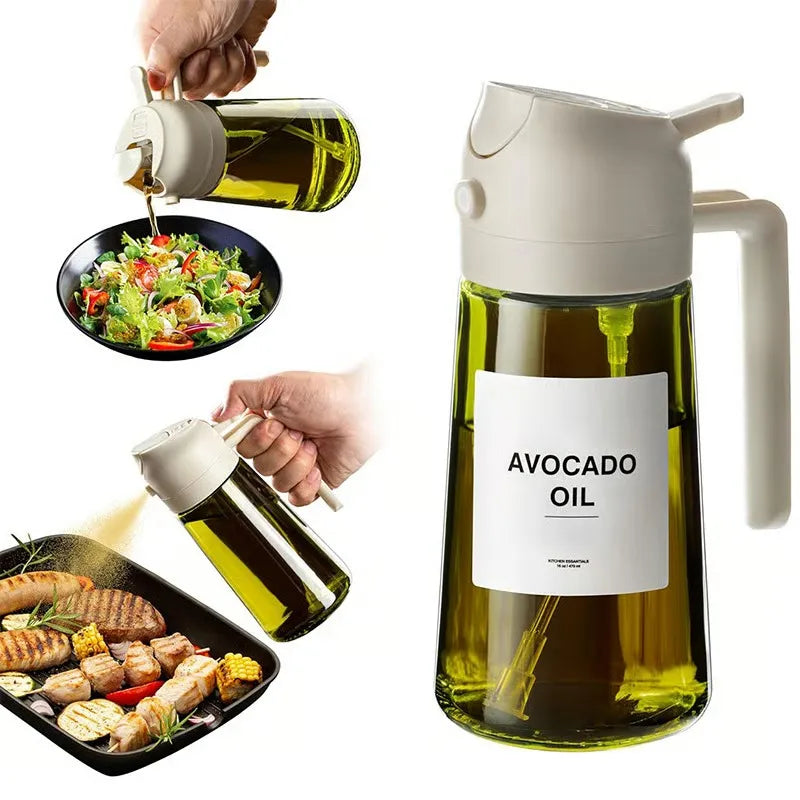 🎁VENTE FLASH💕Pulvérisateur et distributeur d'huile en verre 2-en-1🔥