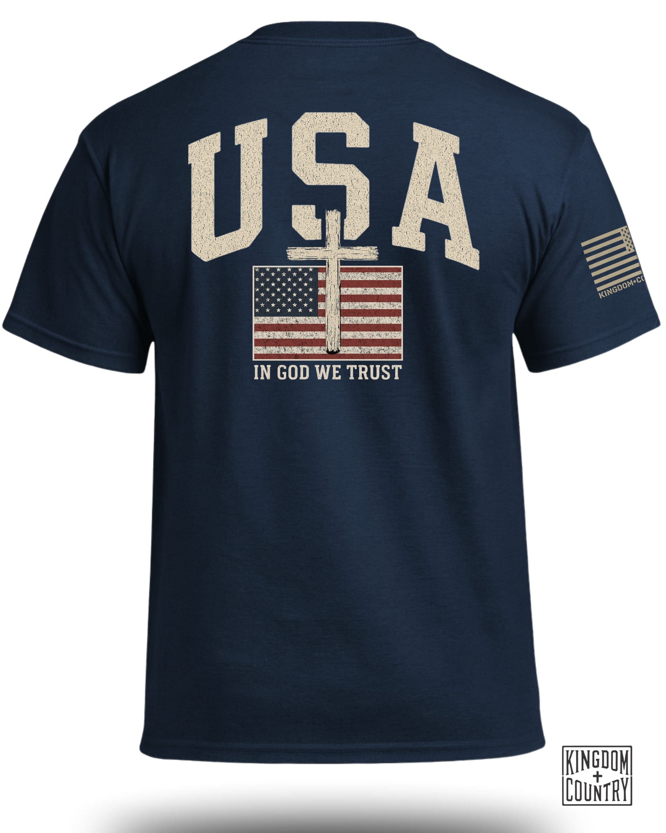 T-shirt patriotique en forme de croix avec le drapeau des États-Unis