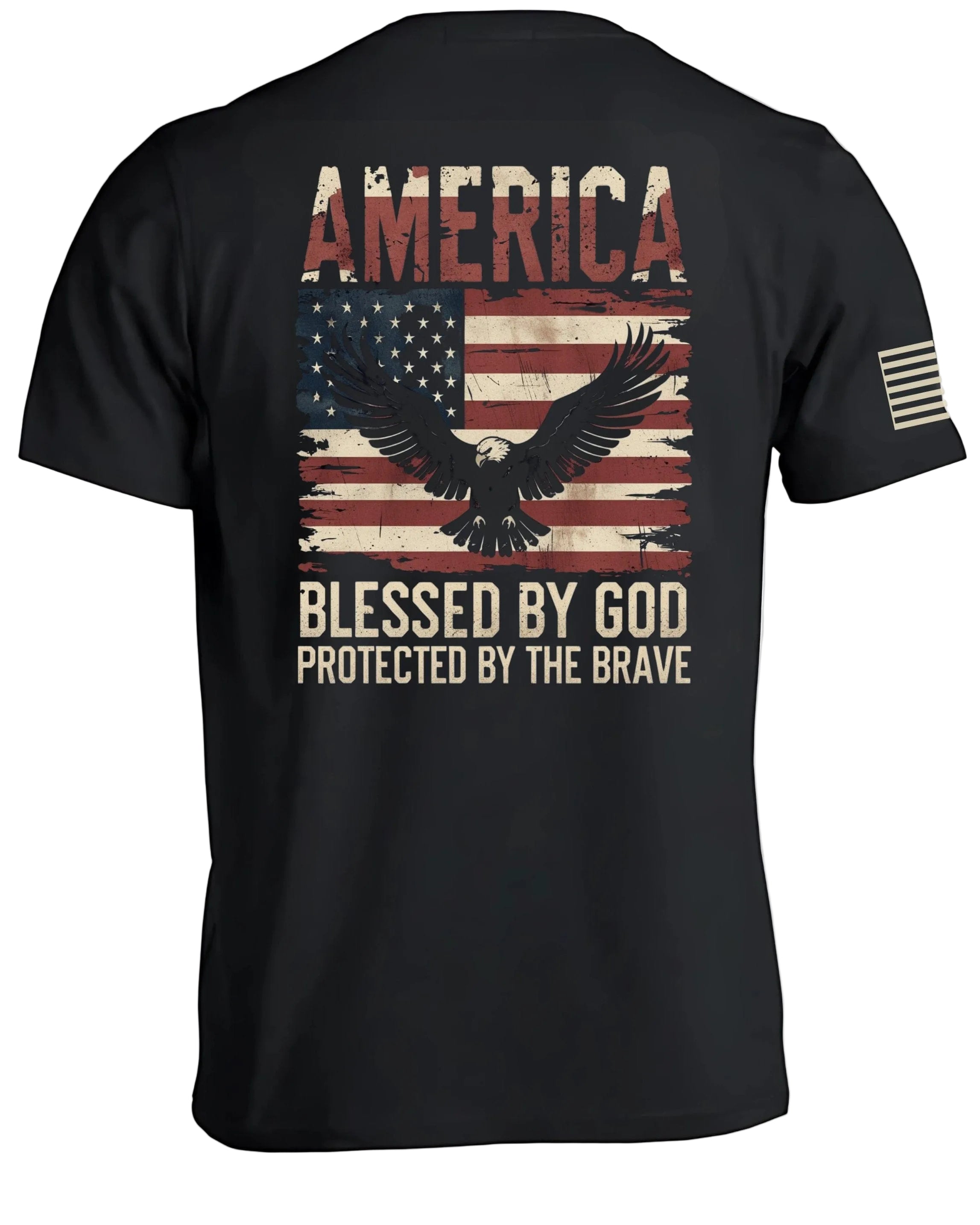AMERICA Blessed By God Protected By Brave T-Shirt