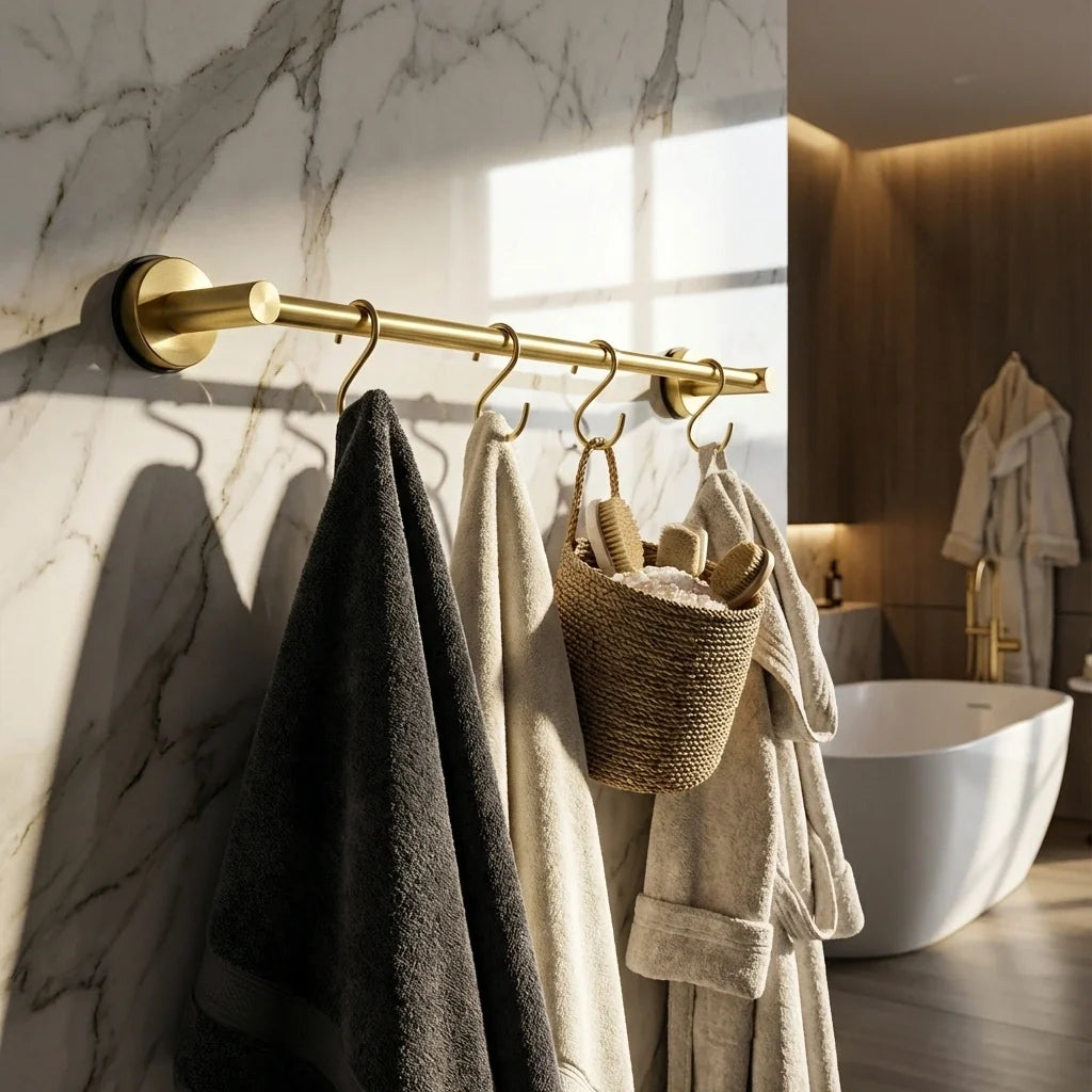 No-Drill Bathroom Towel Bar