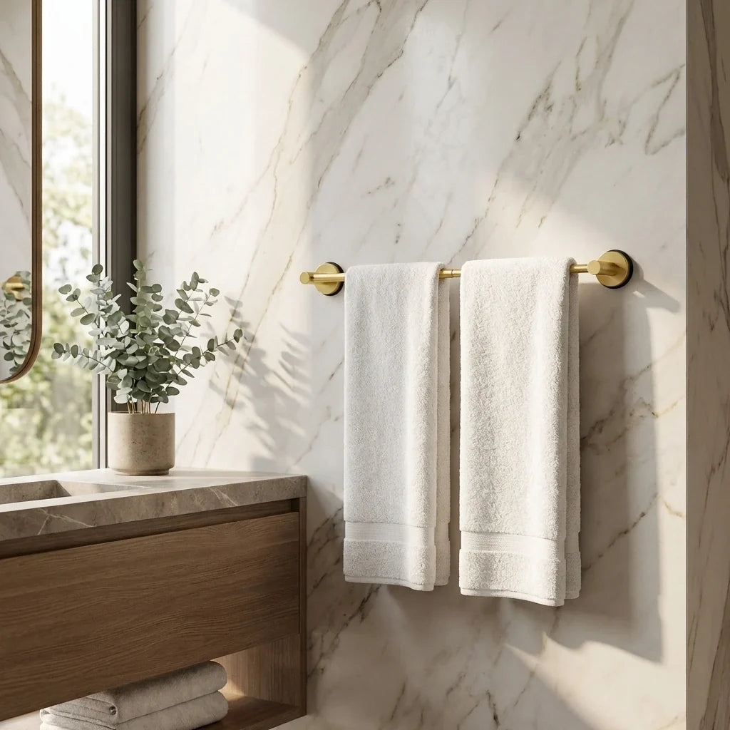 No-Drill Bathroom Towel Bar