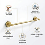 No-Drill Bathroom Towel Bar