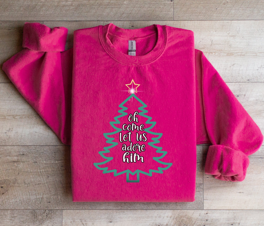 Oh Come Let Us Adore Him - Christmas Sweatshirt