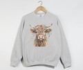 Highland Cow With Christmas Light Print - Sweatshirt