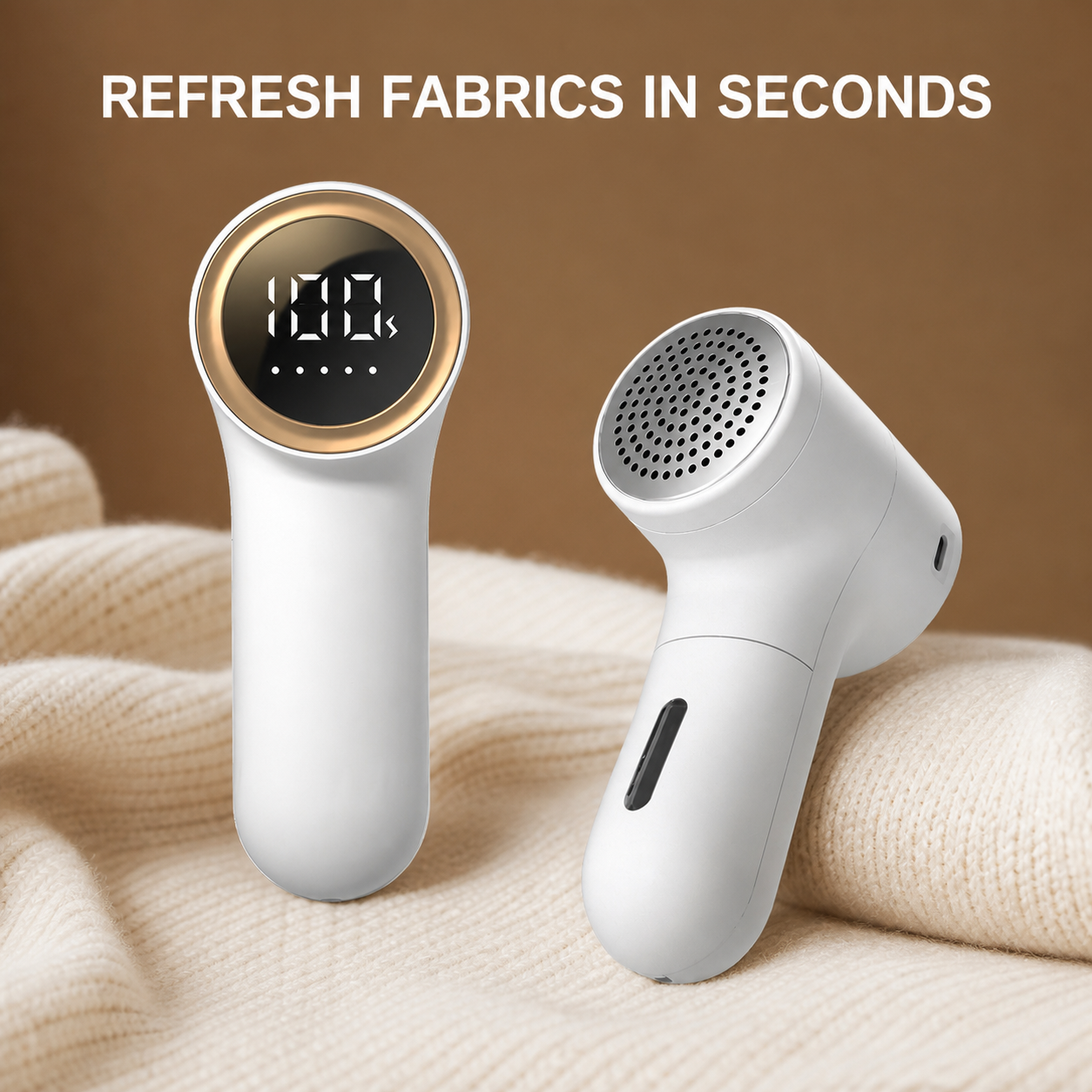 Rechargeable Dual-Head Fabric Shaver with LED Display