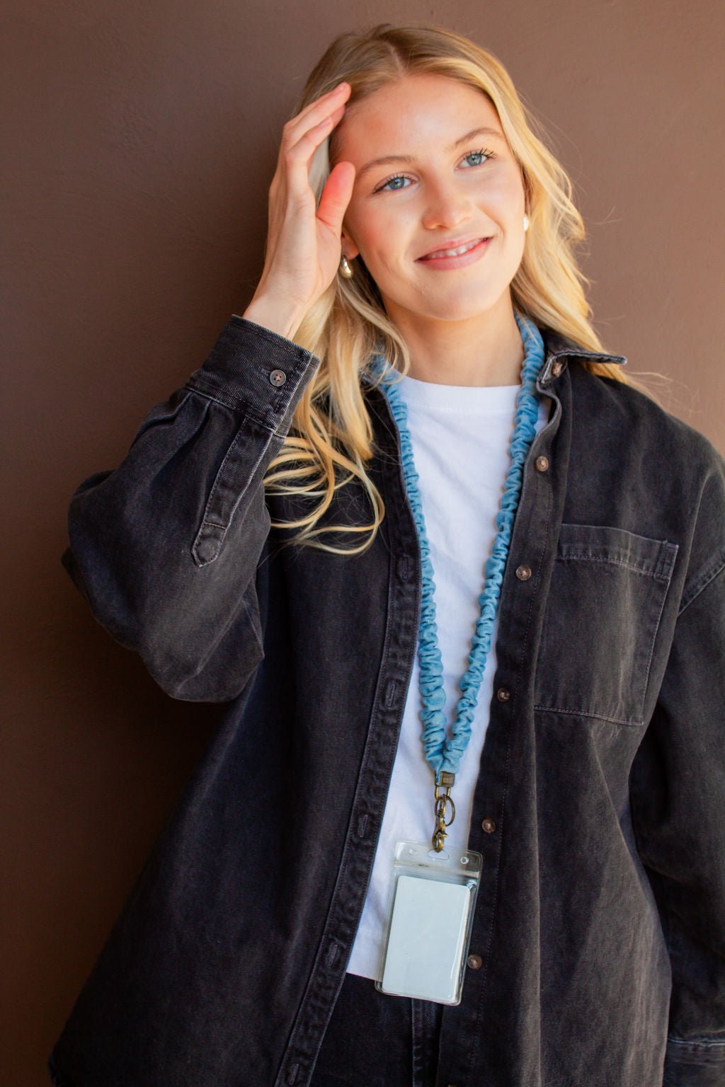 Baby Blue Jean Lanyard