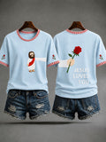 Damen-T-Shirt „Jesus Loves You“ – locker und gläubig