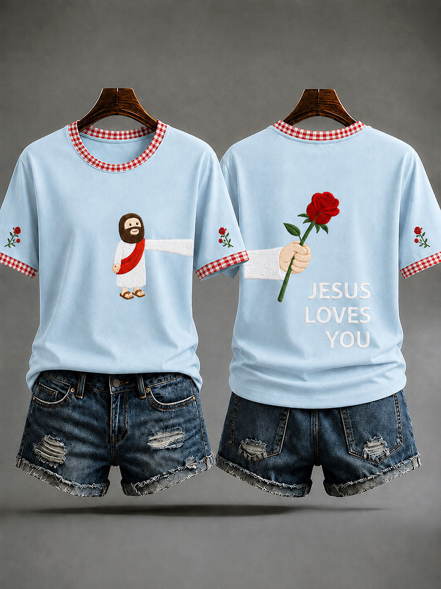 Women's "Jesus Loves You" Fun Faith Casual T-shirt