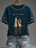 Damen T-Shirt mit Aufschrift „God, I'm So Tired“